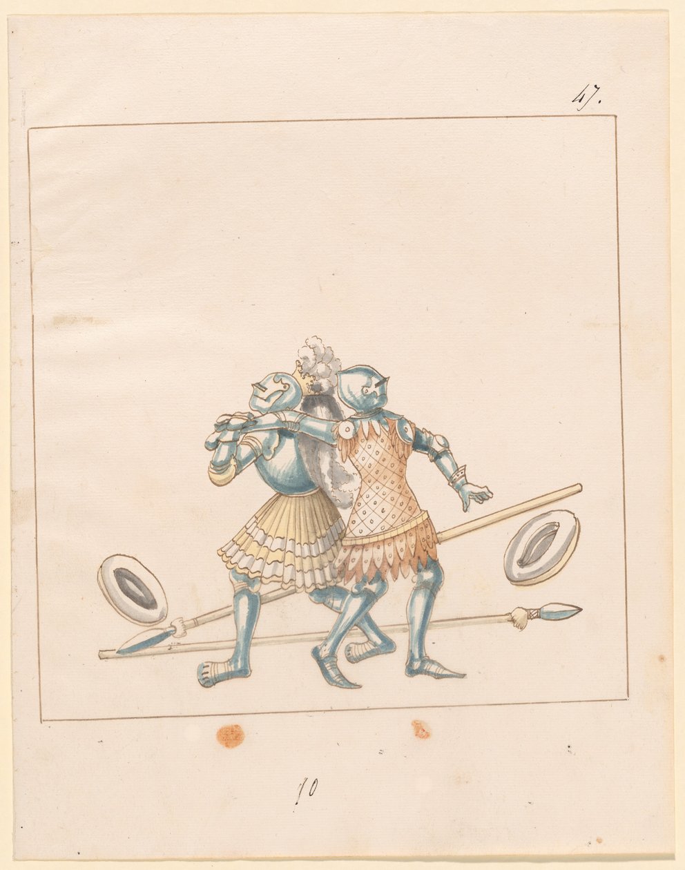 Freydal, Das Buch der Turniere und Turniere von Kaiser Maximilian I.: Kämpfe zu Fuß (Turniere)(Band III): Tafel 152 von German 16th Century