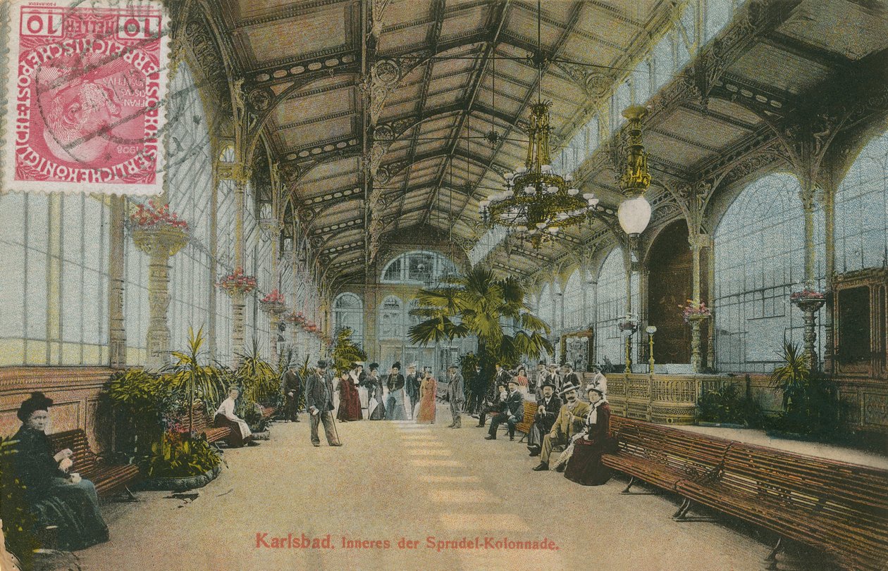 Karlsbad - innerhalb der Kolonnade. Postkarte gesendet 1913. von German Photographer