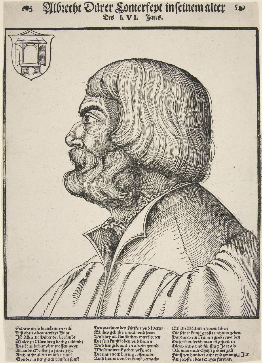 Albrecht Dürer, im Alter von 56 Jahren (Holzschnitt) von German School