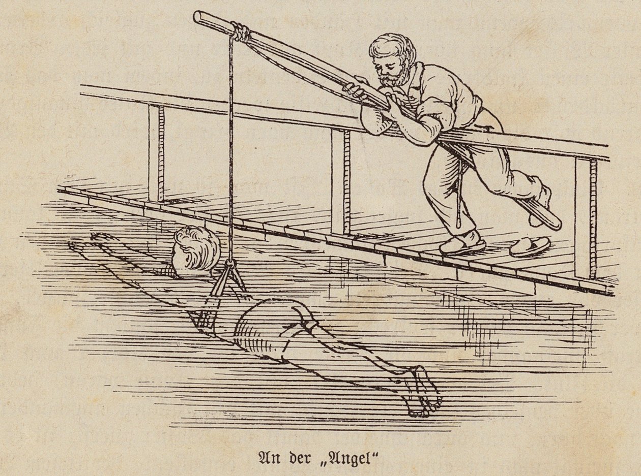 Junge lernt schwimmen von German School