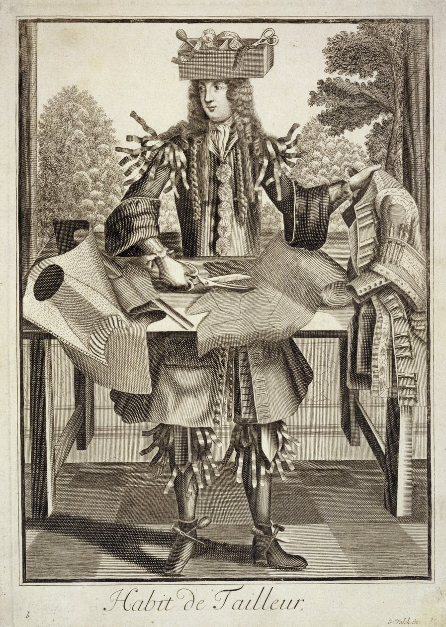 Kostüm für einen Schneider, veröffentlicht von Gerard Valck (16512-1726) ca. 1690 von German School