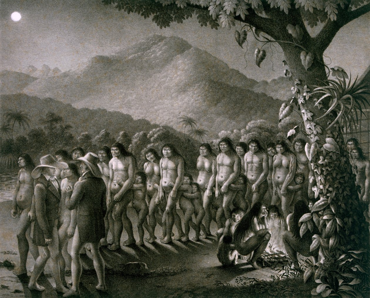 Tanz des Puri-Stammes, Illustration aus dem Atlas einer Reise in Brasilien von German School