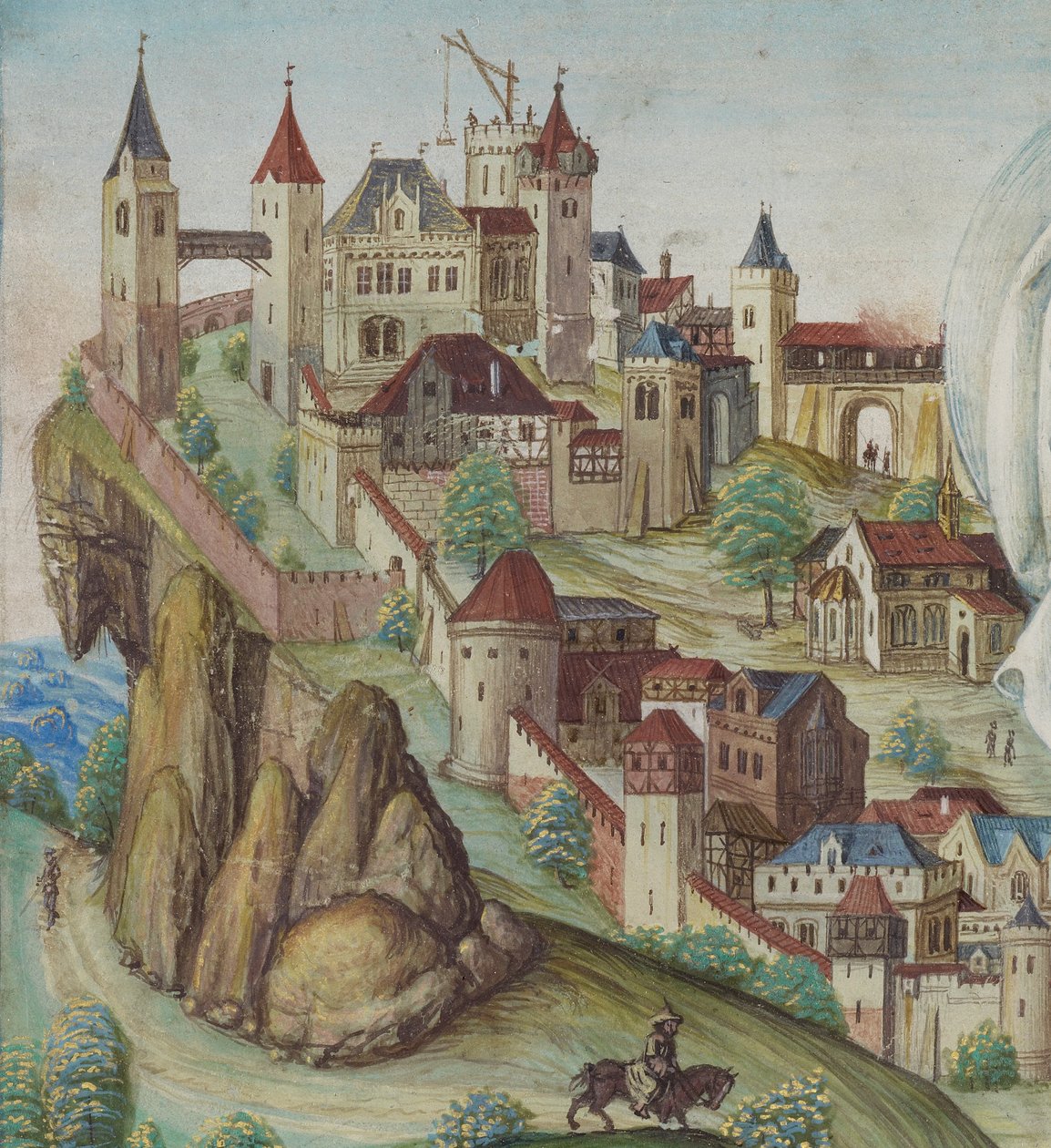 Detail der Kreuzigung, deutsche Stadt, spätes 15. Jahrhundert von German School