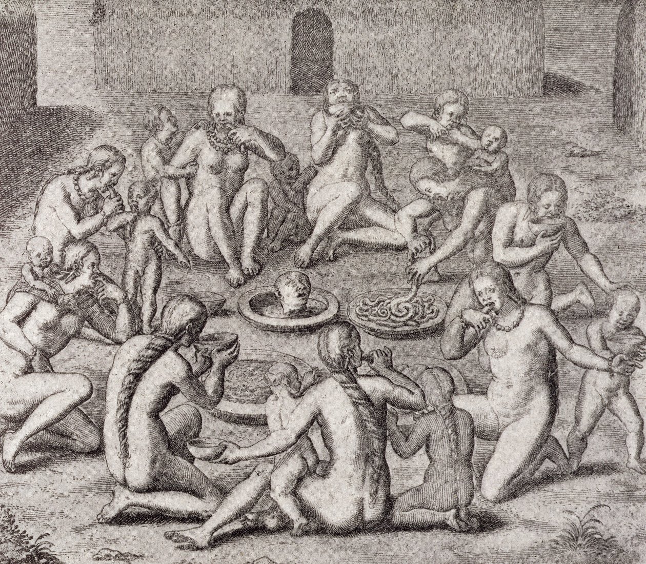 Das Essen des Fleisches eines Gefangenen laut dem alten Historiker, aus Gottfrieds 