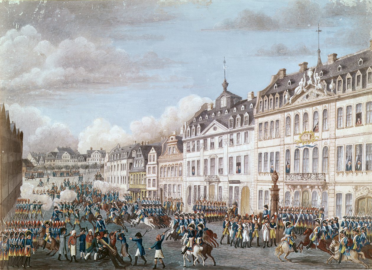 Einzug der vereinigten Truppen von Preußen und Hessen nach Frankfurt, 2. Dezember 1792 von German School