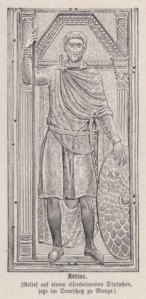 Flavius Aetius, römischer General (Gravur) von German School