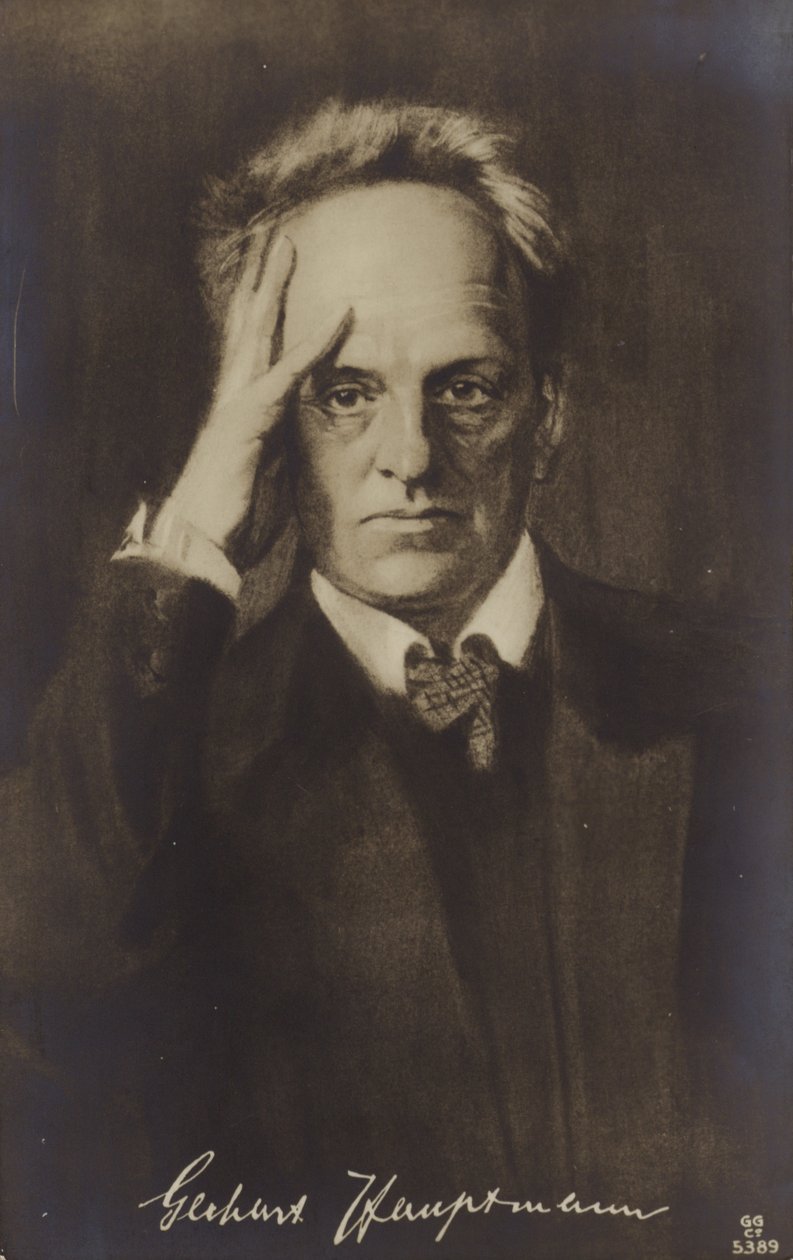 Gerhard Hauptmann (1862-1946), deutscher Dramatiker und Romanautor von German School