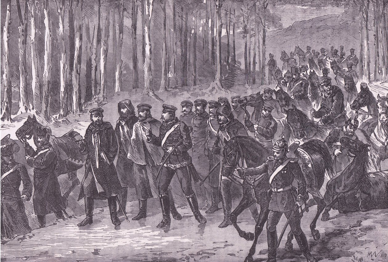 Deutsche Kavallerie auf dem Weg nach Paris, Cassells Geschichte des Krieges zwischen Frankreich und Deutschland, veröffentlicht von Cassell and Company Limited, ca. 1890 von German School