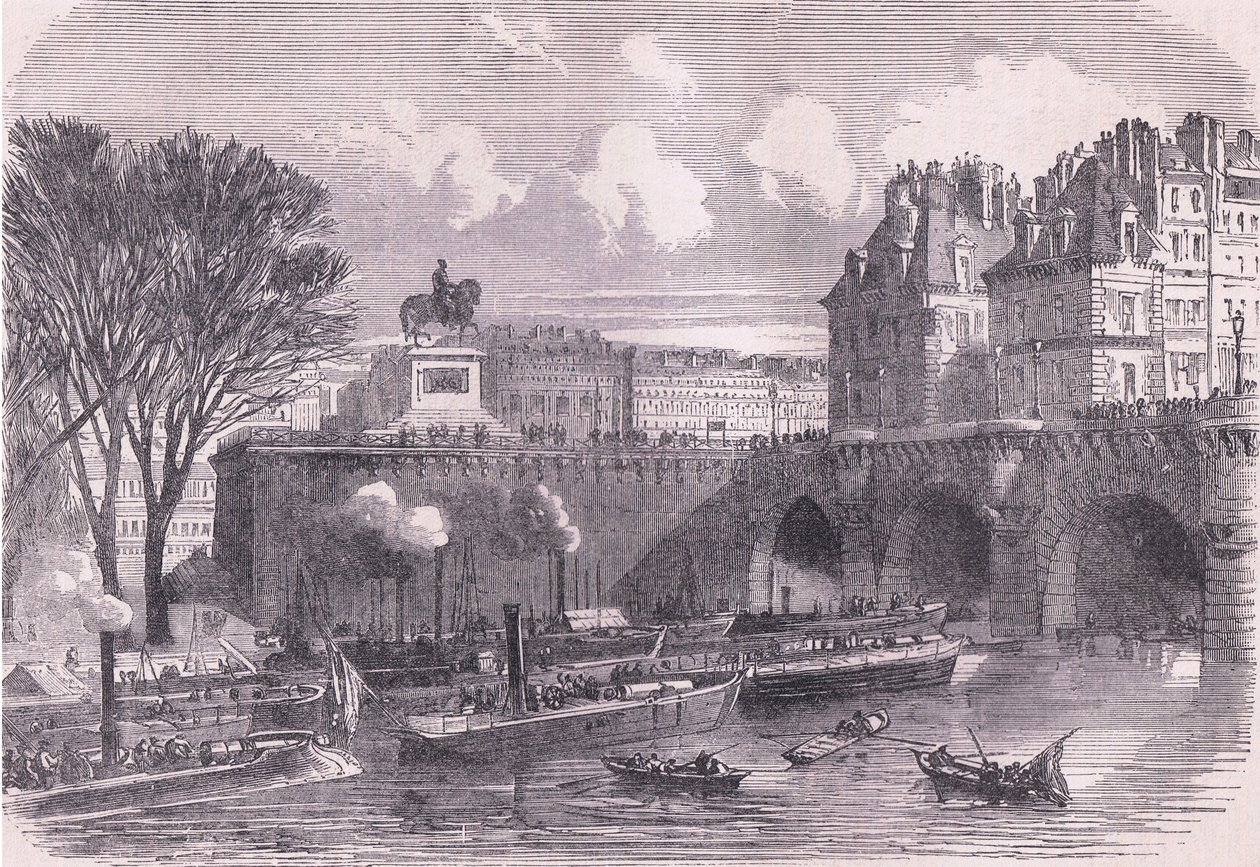 Kanonenboote auf der Seine, Cassells Geschichte des Krieges zwischen Frankreich und Deutschland, veröffentlicht von Cassell and Company Limited, ca. 1890 von German School