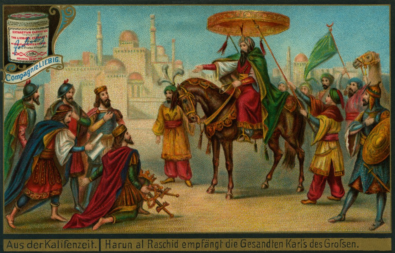 Harun al-Raschid empfängt eine Delegation von Karl dem Großen, 