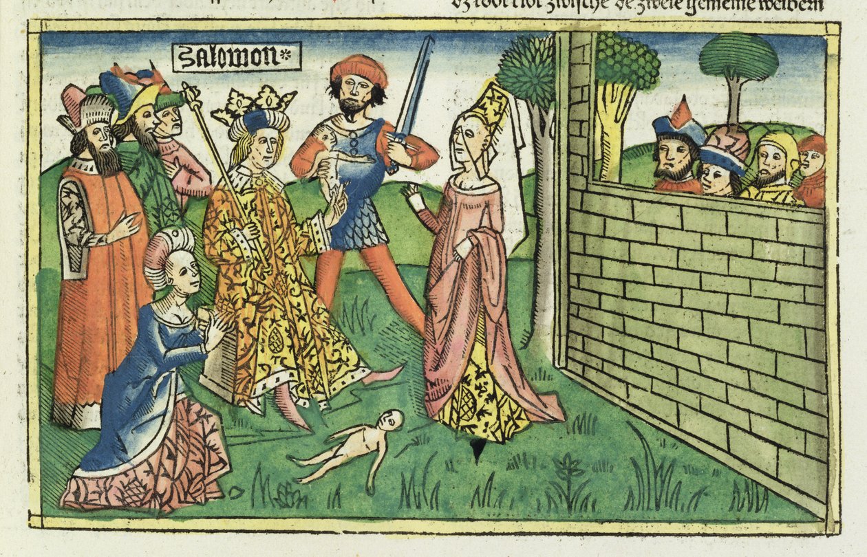 Das Urteil Salomos, aus der Nürnberger Bibel (Biblia Sacra Germanaica) von German School