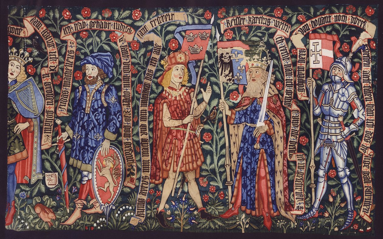 Könige, Edelleute und Ritter, Wandteppich, Basel, um 1490 von German School