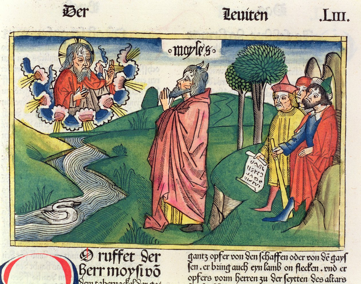 Levitikus 1:1-7 Das Gesetz der Opfergaben, aus der Nürnberger Bibel (Biblia Sacra Germanaica) von German School