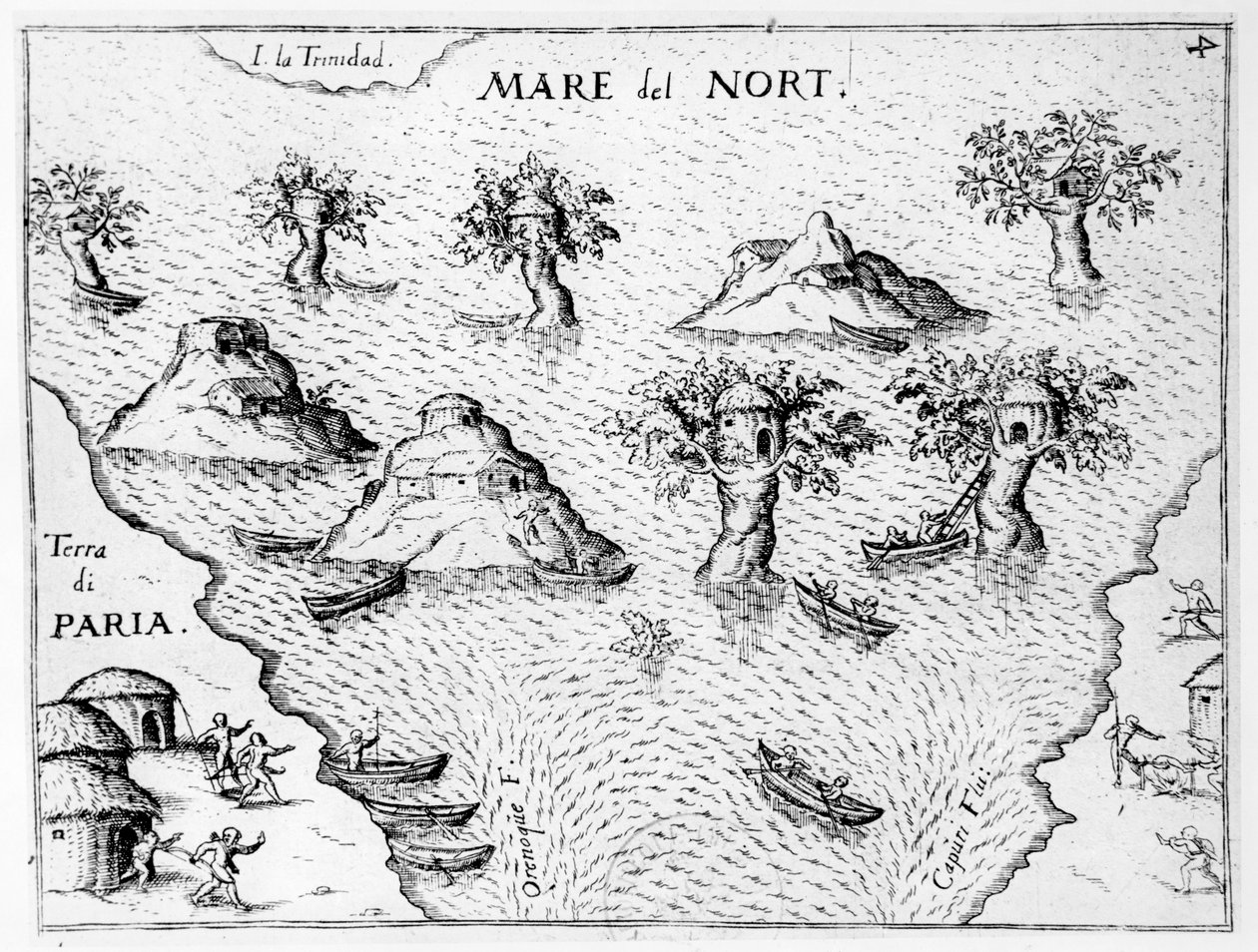 Karte der Küste von Guyana, Illustration aus Regni Guianae von G. Raleigh von German School