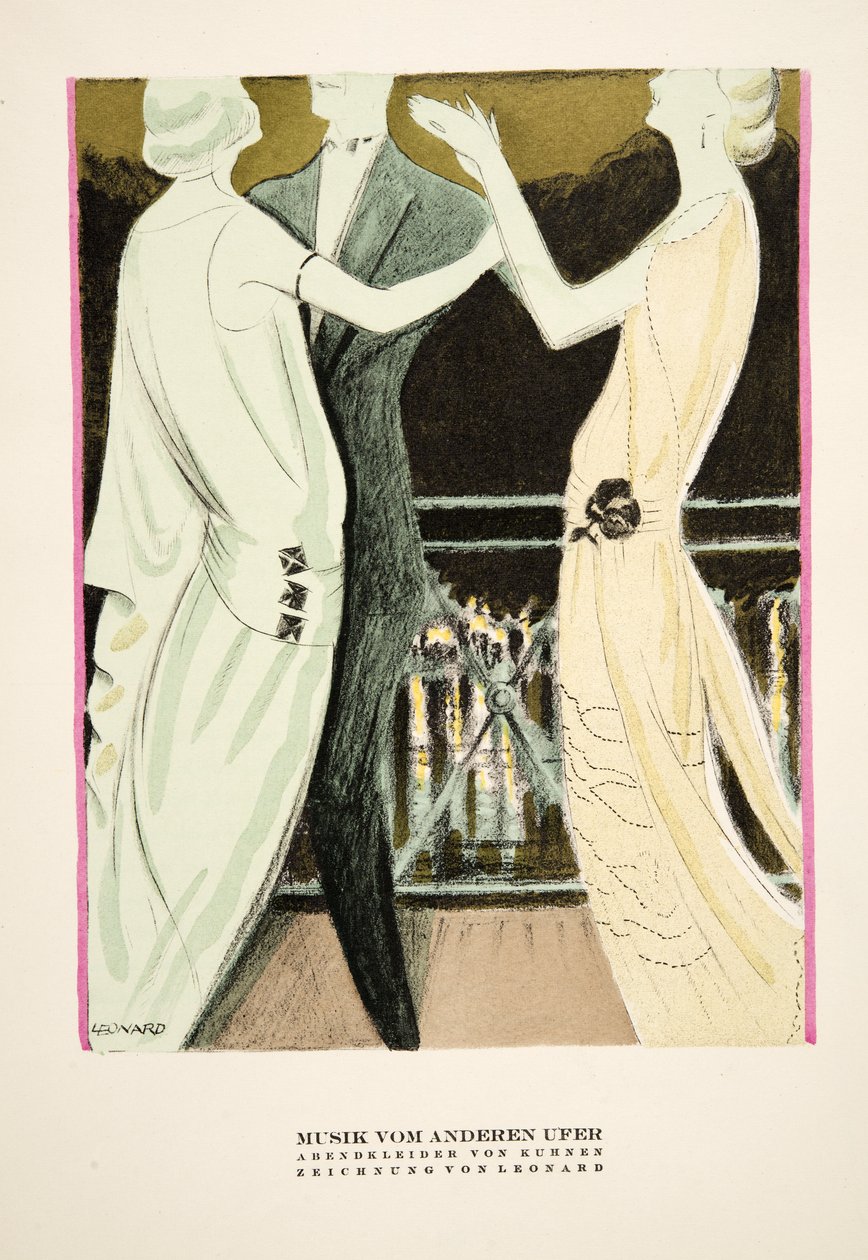 Musik vom Anderen Ufer, Werbung für Abendkleider von Kuhnen, aus Styl, veröffentlicht 1922 von German School