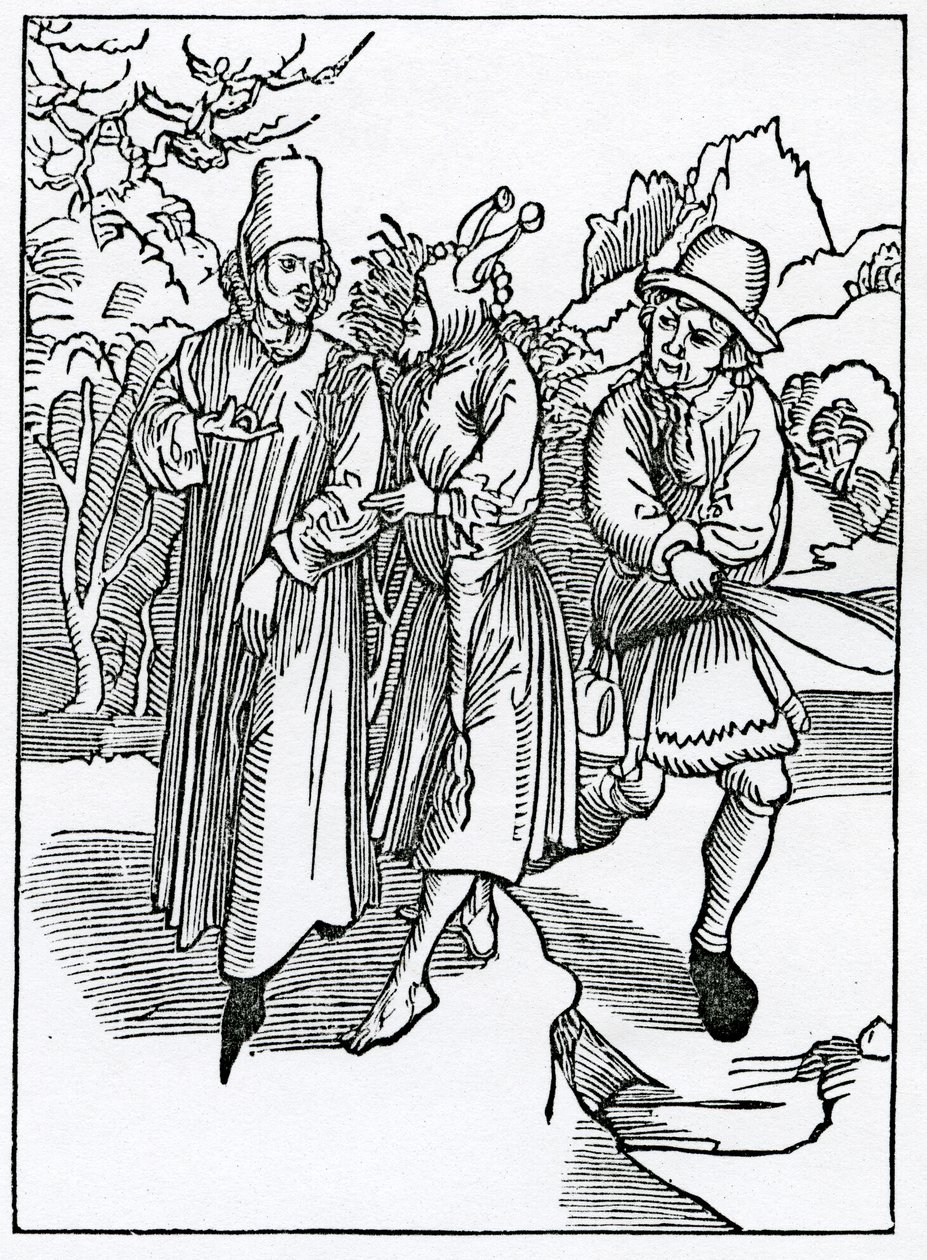 Von der Untugend der Unfreundlichkeit und den Narren, die ihr folgen, Illustration aus Alexander Barclays englischer Übersetzung von 