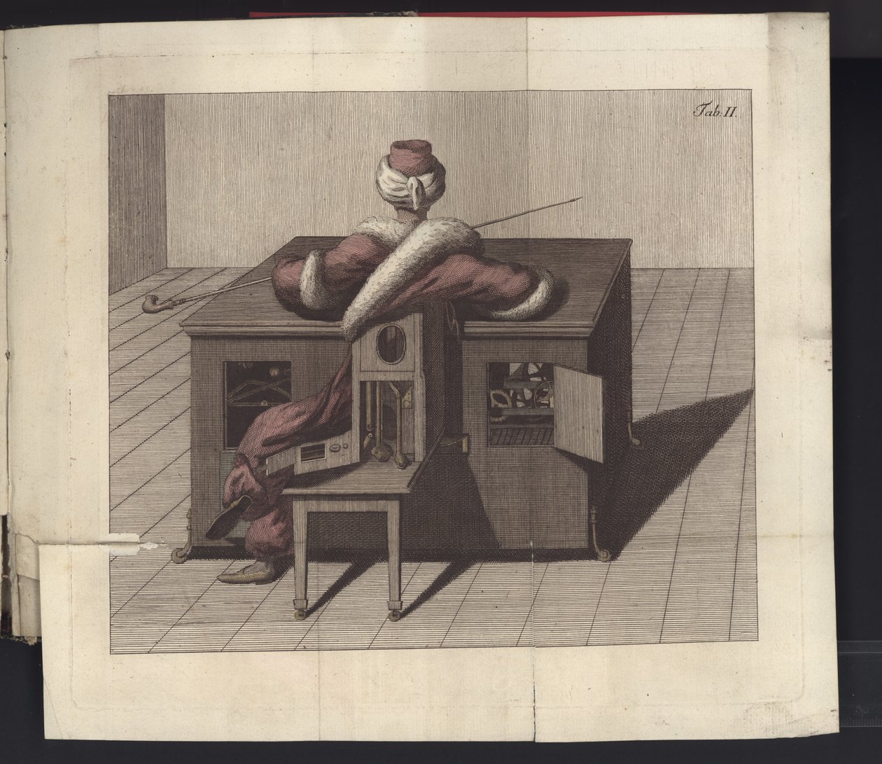 Tafel II aus Uber den Schachspieler des Herrn von Kempelen und dessen Nachbildung, Leipzig und Dresden: Joh. Gottl. Breitkopf, 1789 von German School