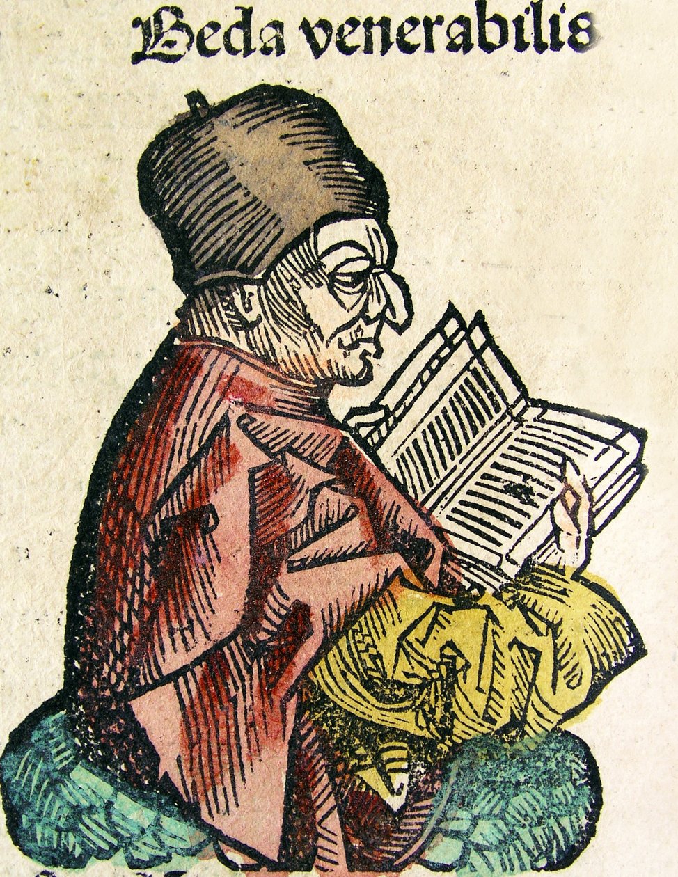 Porträt von Bede (673-735), veröffentlicht in der Nürnberger Chronik, 1493 von German School