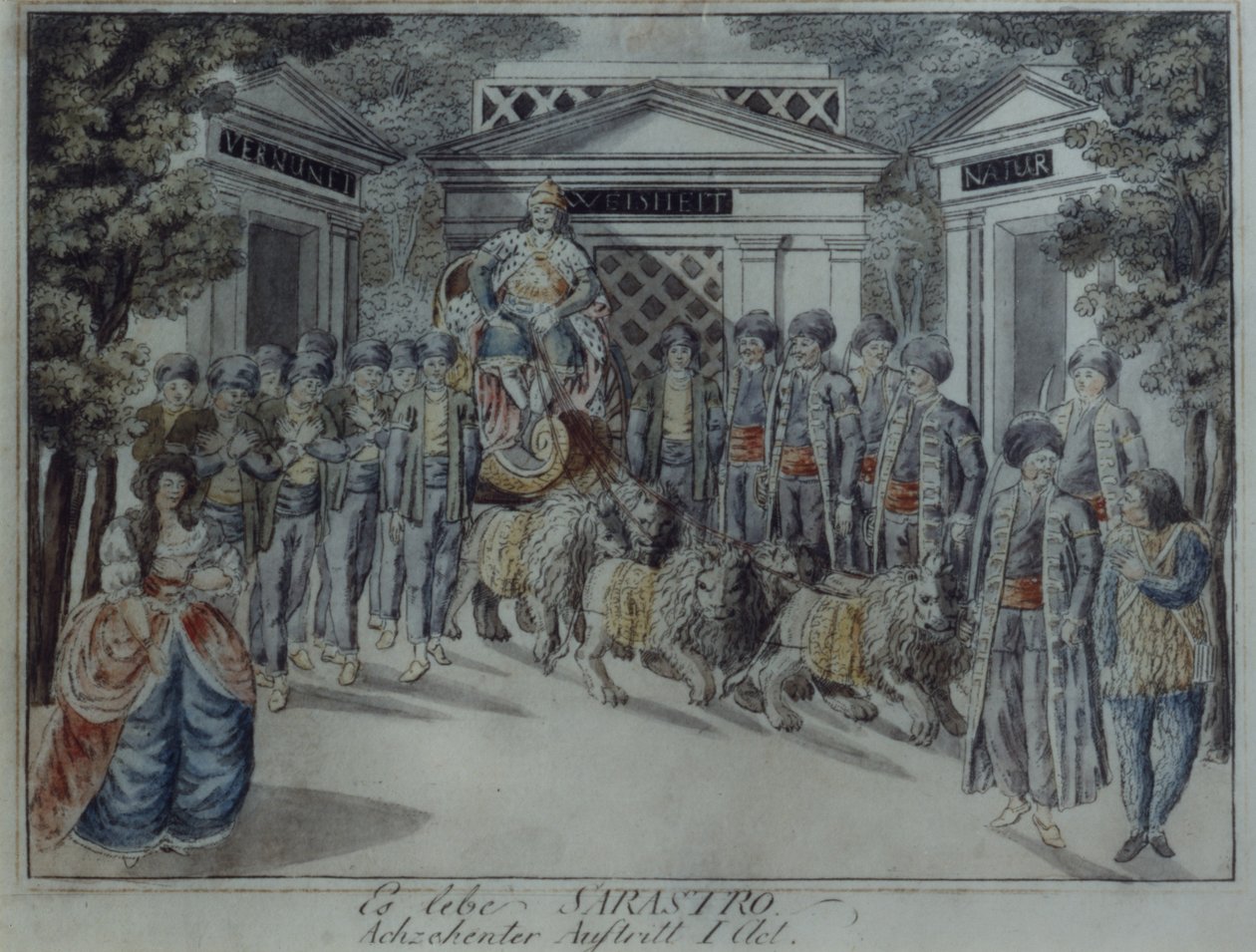 Szene aus Die Zauberflöte von Wolfgang Amadeus Mozart von German School