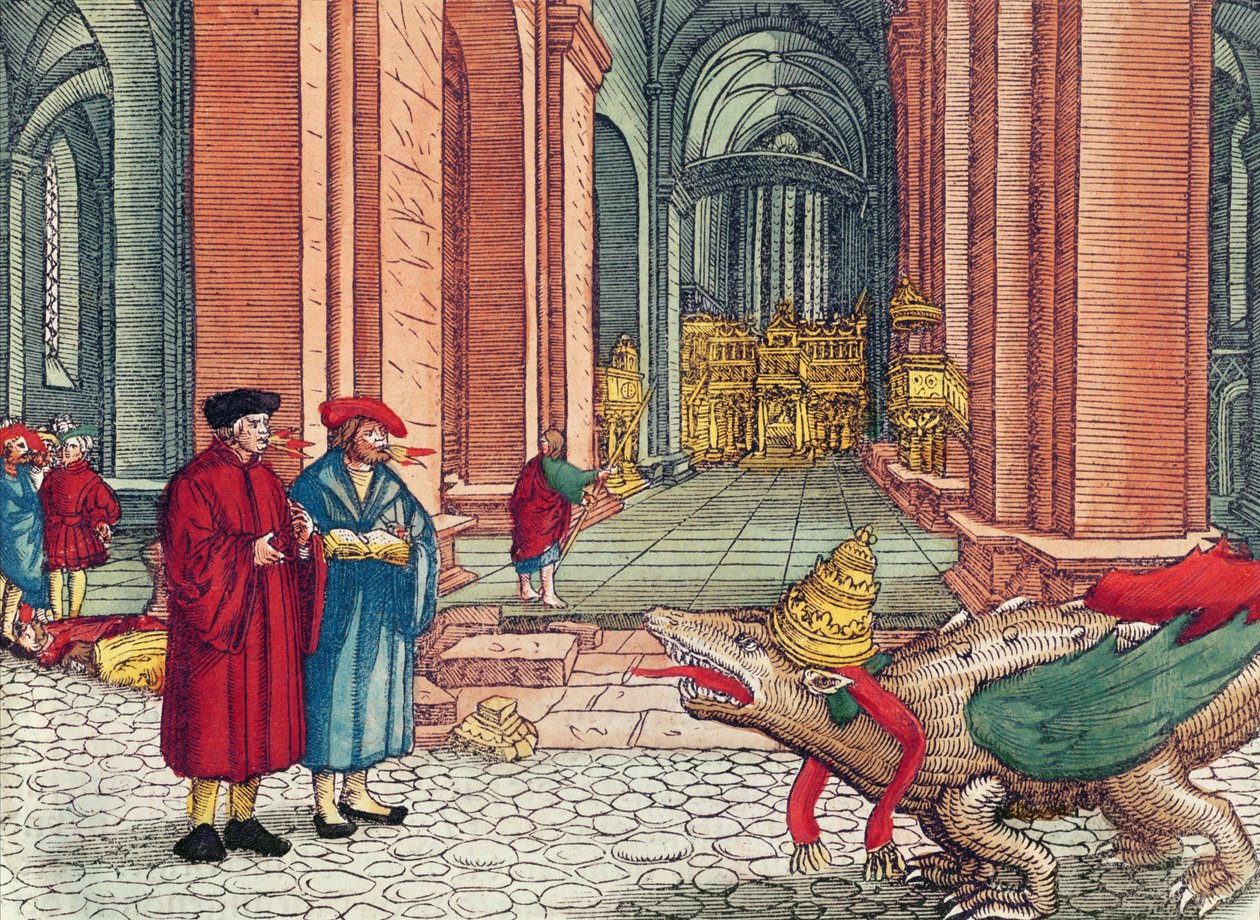 Zungenrede, Pfingsten, aus der Lutherbibel, um 1530 von German School