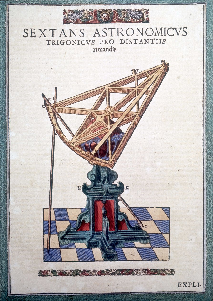 Der astronomische Sextant in „Astronomiae instituatae machanicia“ von Tycho Brahe (1546-1601) von German School