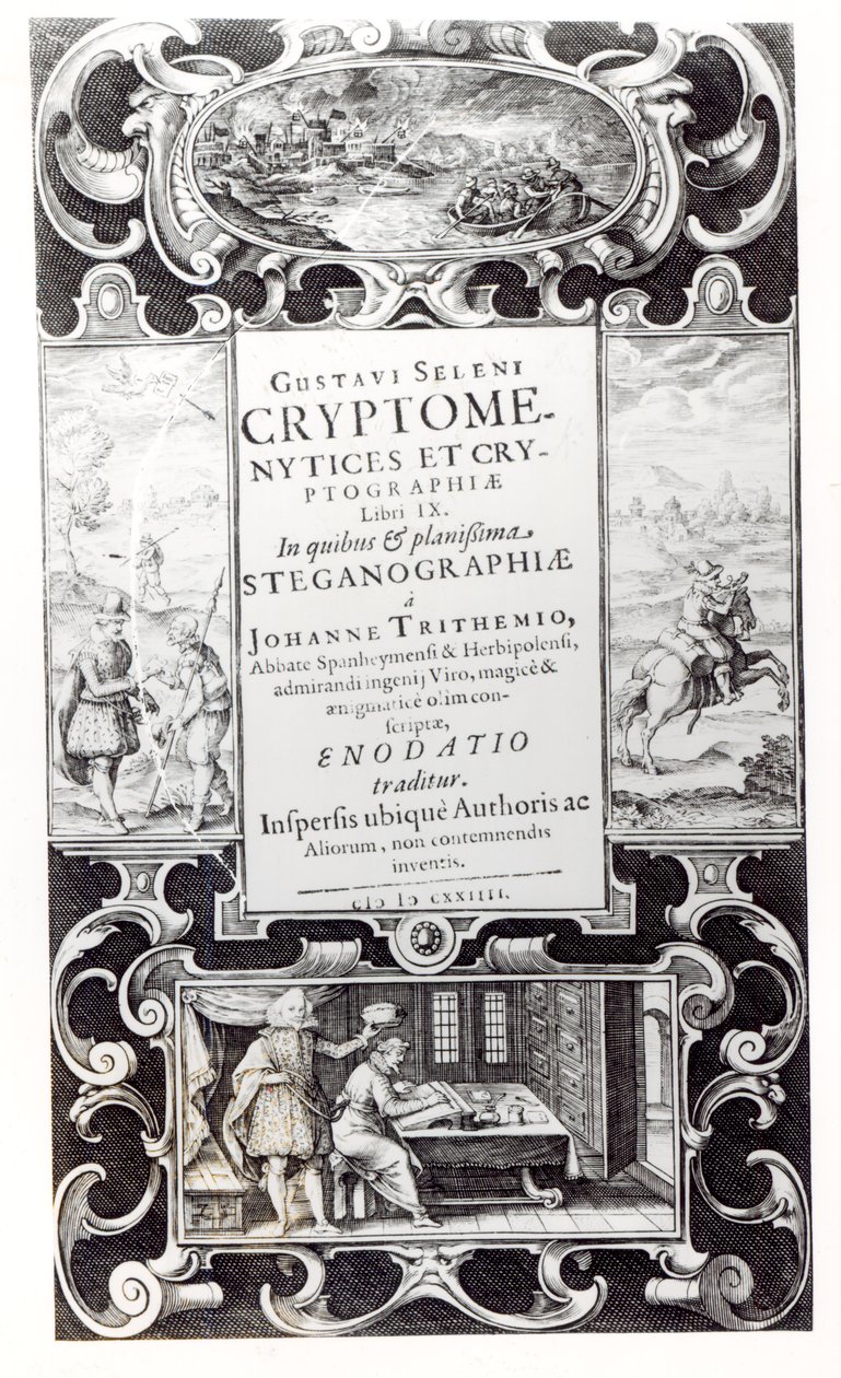 Titelseite zu Buch 9 von Cryptomenysis und Kryptographie von Gustavus Selenus (August, Herzog von Braunschweig), 1624 von German School