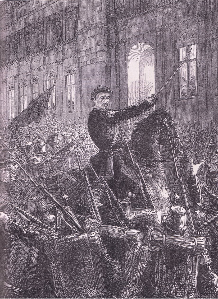 Trochu versammelt die Nationalgarde vor dem Hotel de Ville, Cassells Geschichte des Krieges zwischen Frankreich und Deutschland von German School