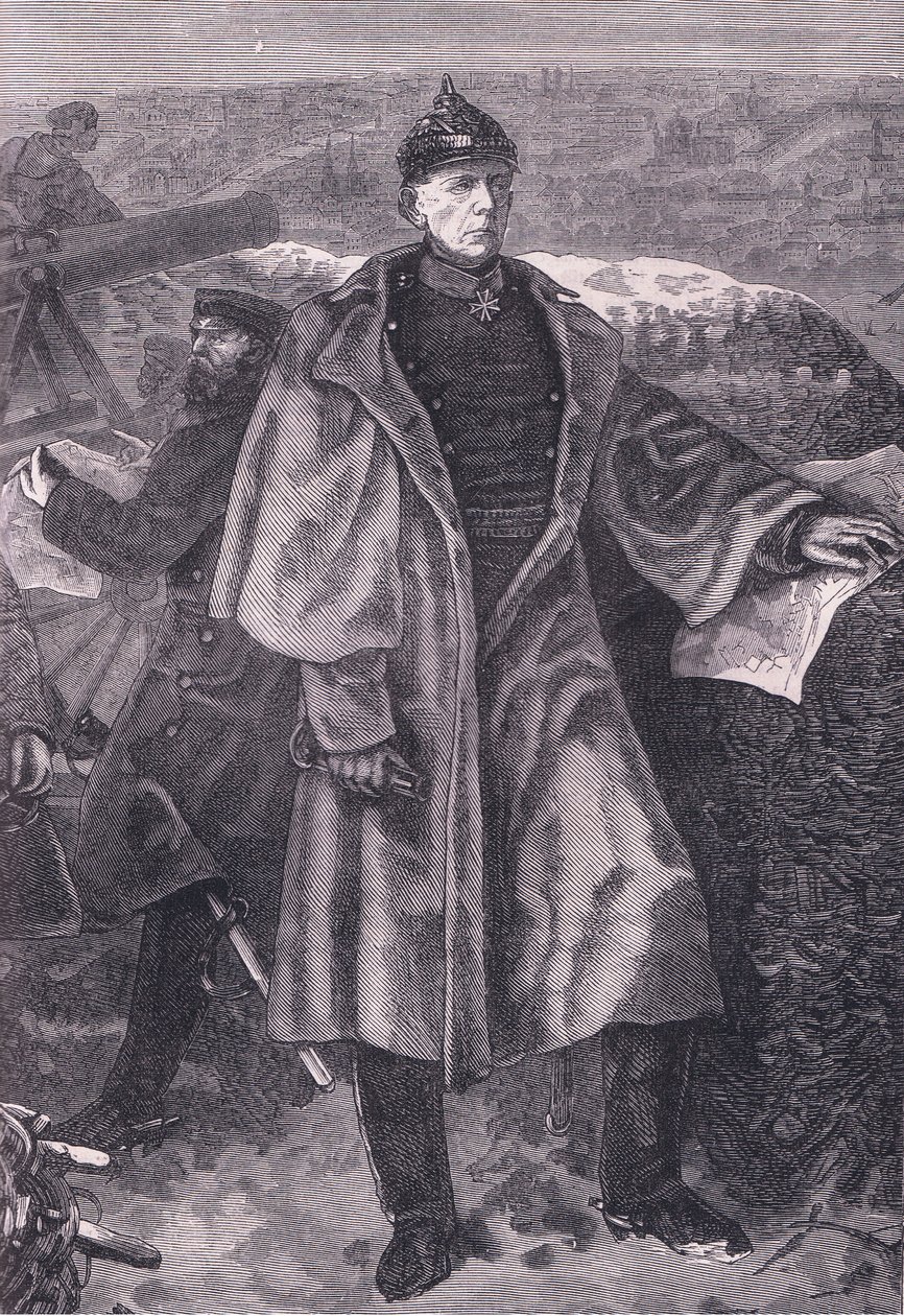 Von Moltke vor Paris, Cassells Geschichte des Krieges zwischen Frankreich und Deutschland, veröffentlicht von Cassell and Company Limited, ca. 1890 von German School
