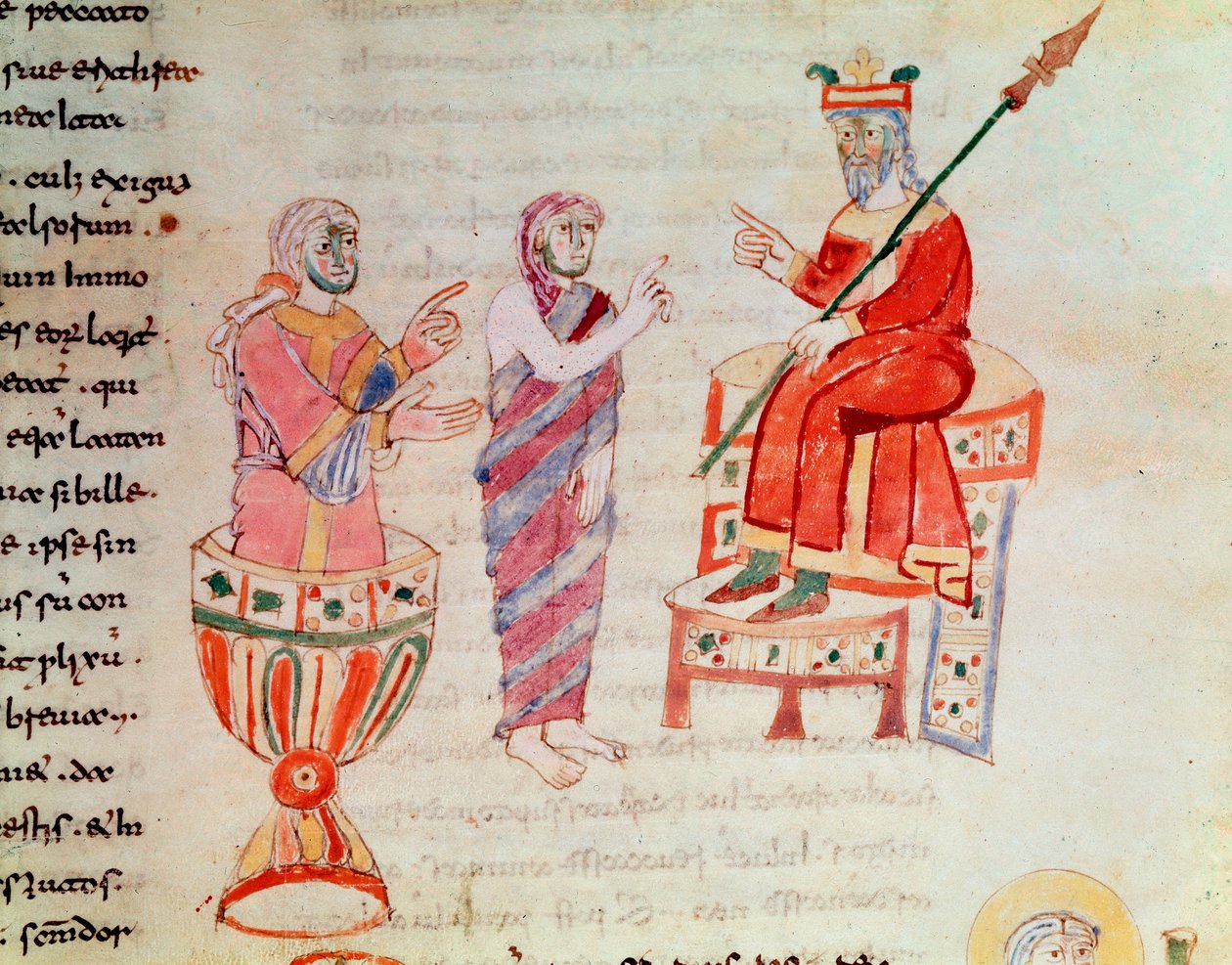 Zoroaster oder Zarathustra konsultiert Orakel (Miniatur, 9. Jahrhundert) von German School