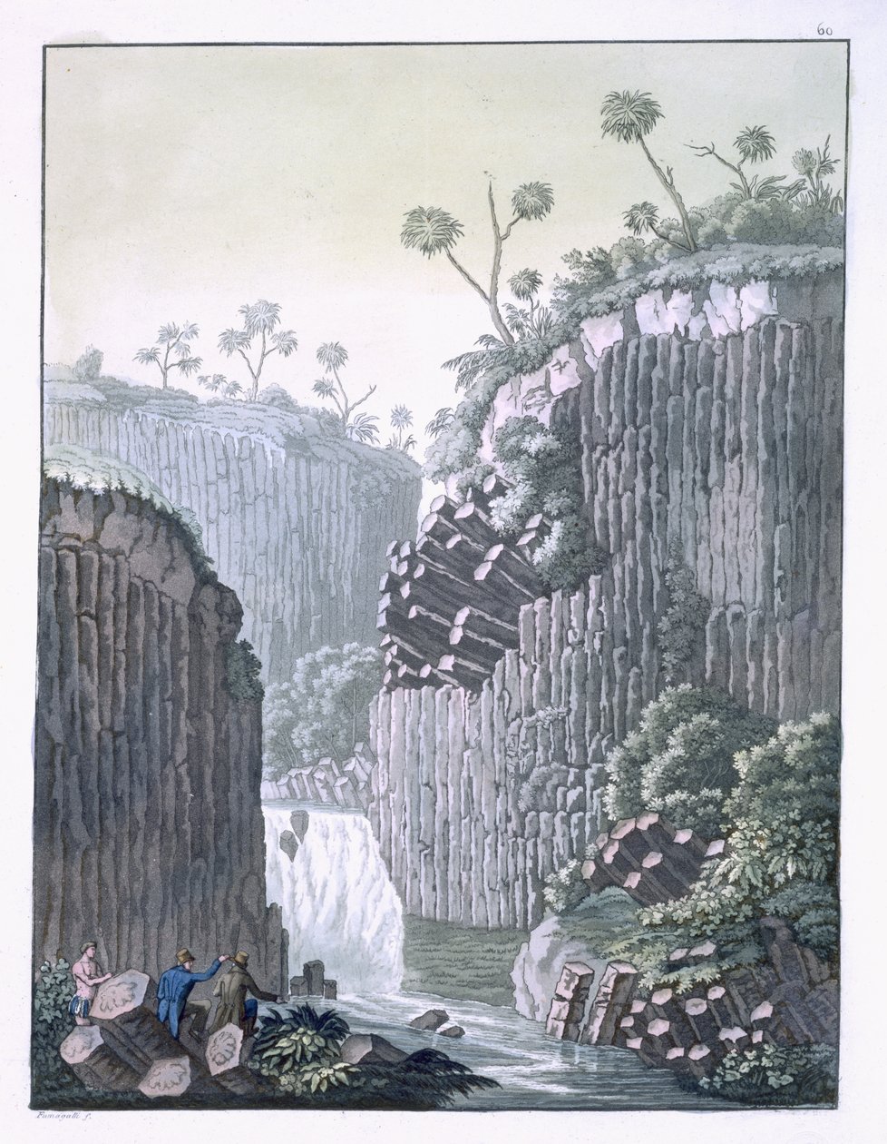 Forscher mit Humboldts Expedition in den Basaltklippen bei Regla, Mexiko, Tafel 60 aus 