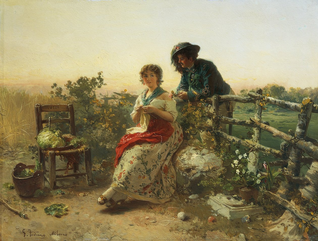 In Friedenszeiten, von Gerolamo Induno, circa 1880 von Gerolamo Induno