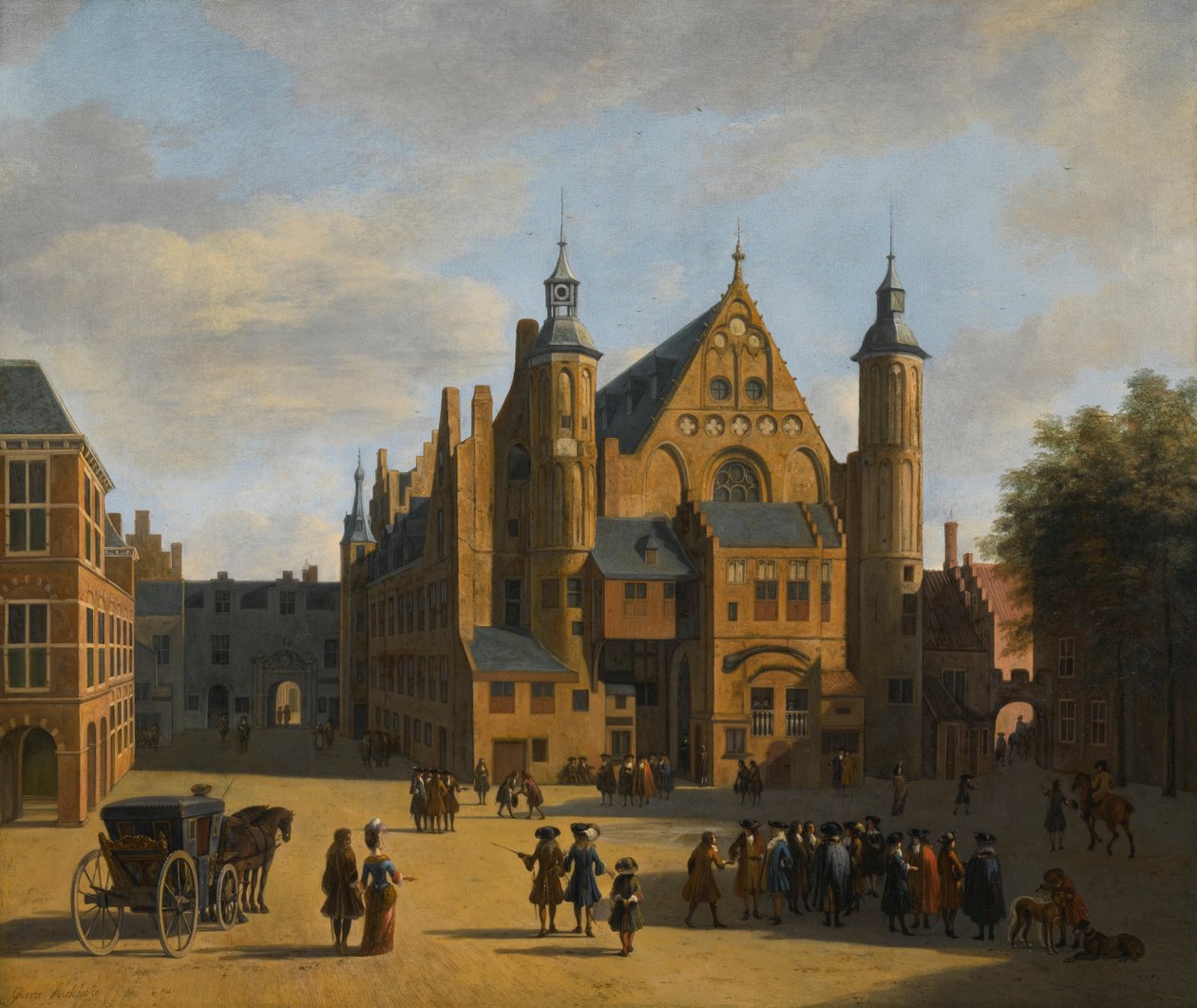 Ansicht des Binnenhofs in Den Haag von Gerrit Adriaenszoon Berckheyde