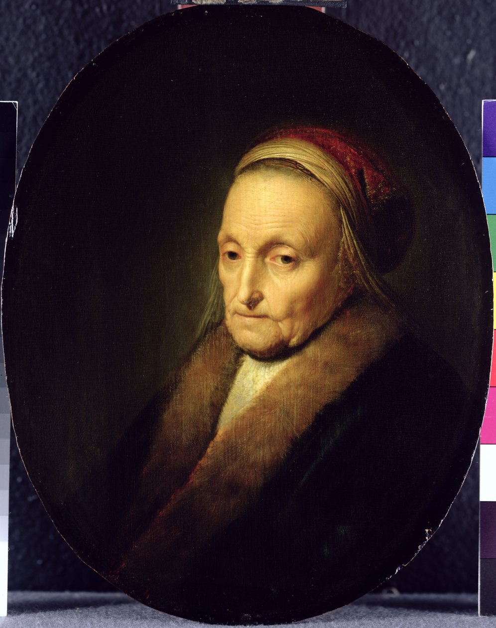 Kopf einer alten Frau mit Pelzkragen, nach 1630 von Gerrit Dou