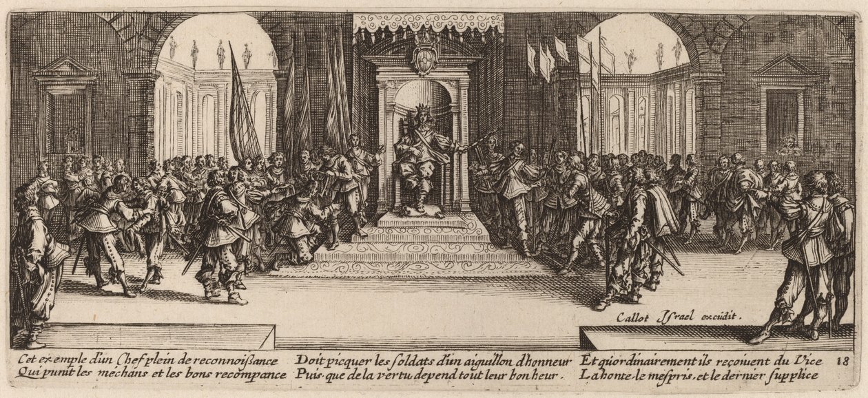 Verteilung der Belohnungen von Gerrit van Schagen after Jacques Callot