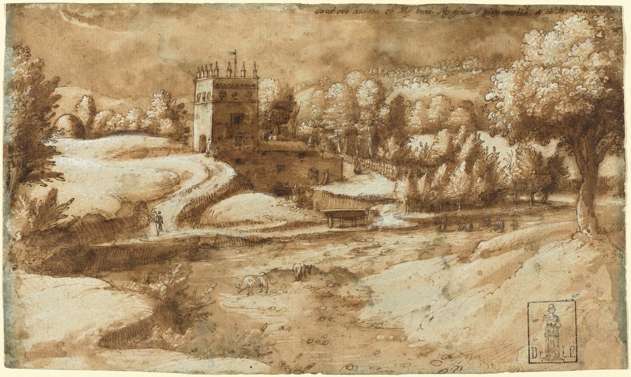 Ansicht in der Nähe von Rosora di Serra San Quirico von Gherardo Cibo