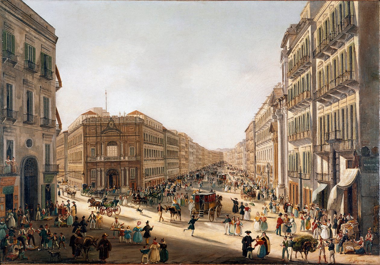 Ansicht der Straße Toledo in Neapel von Giacinto Gigante