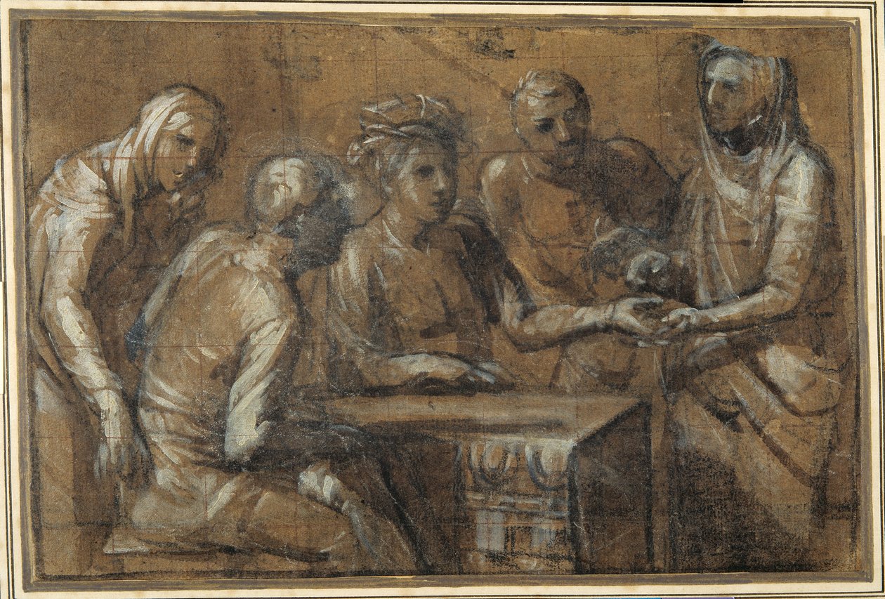 Fünf Figuren in einem Innenraum von Giacomo (attr. to) Cavedone