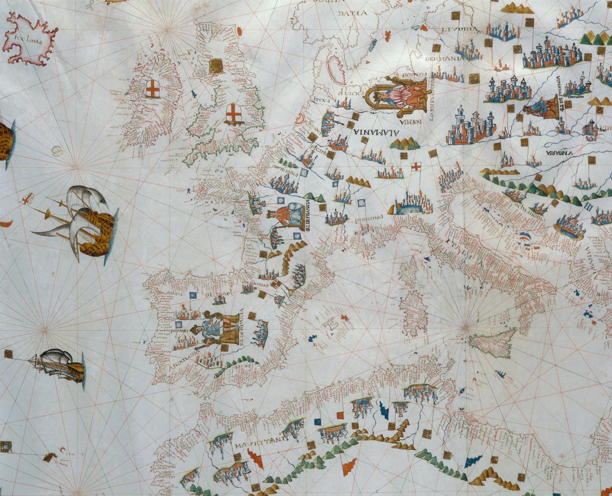 Eine nautische Karte, 1564 von Giacomo Maggiolo