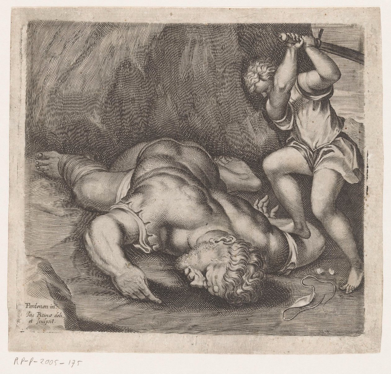 David enthauptet Goliath von Giacomo Piccini