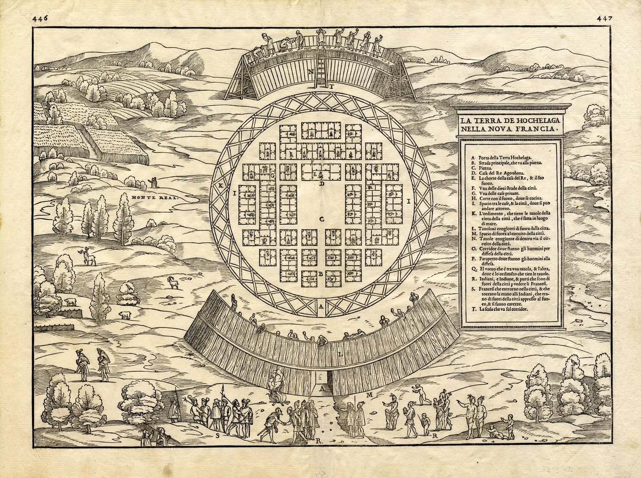 La Terra de Hochelaga nella Nova Francia (Das Land Hochelaga in Neufrankreich) von Giacomo & Ramusio Giovanni Battista (1485-1557) Gastaldi