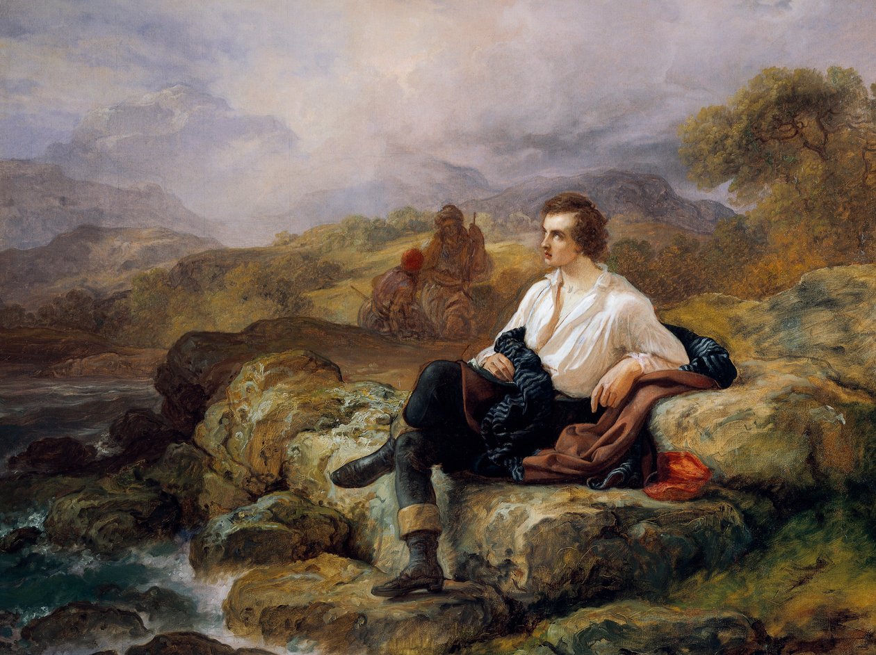 Lord Byron am Ufer des Hellenischen Meeres (Giacomo Trecourt) von Giacomo Trecourt
