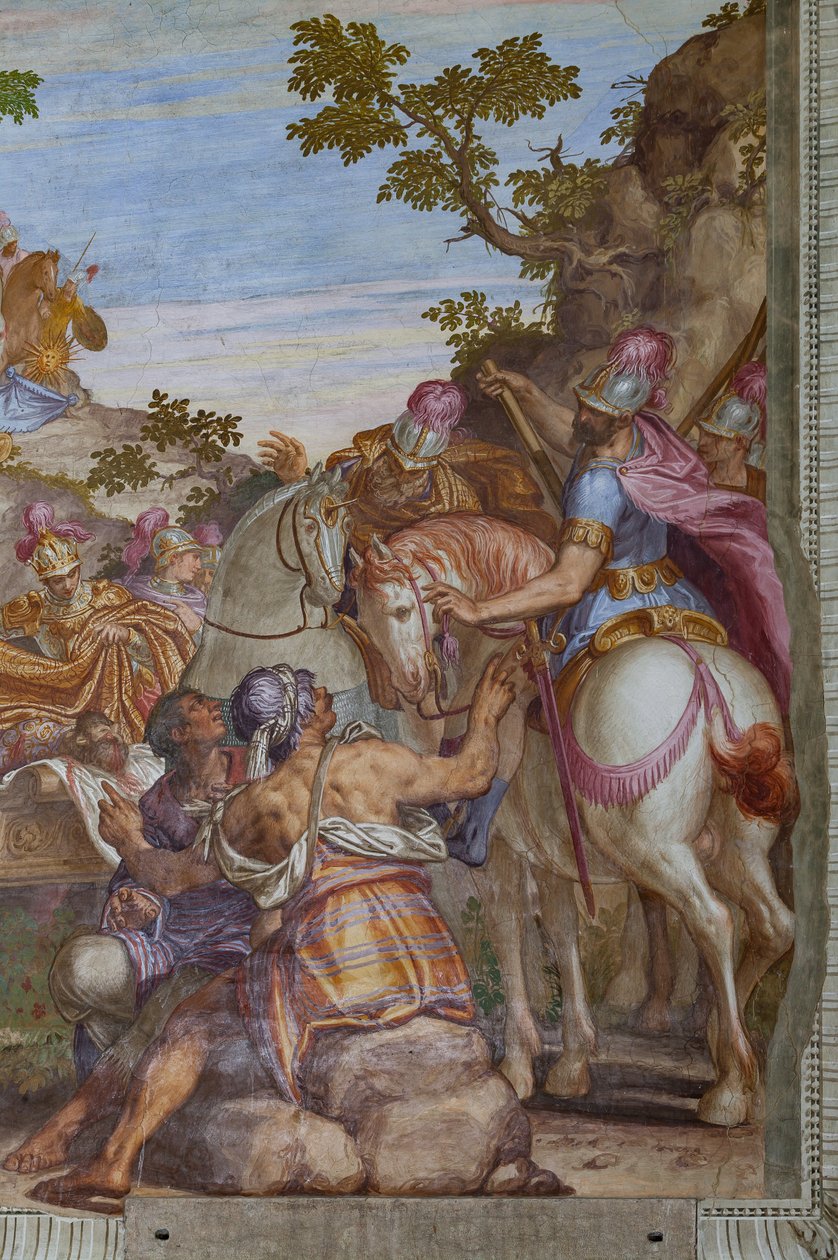 Alexander der Große bedeckt den Leichnam von Darius mit einem Mantel, Hauptsaal von Giambattista (1526 78) Zelotti