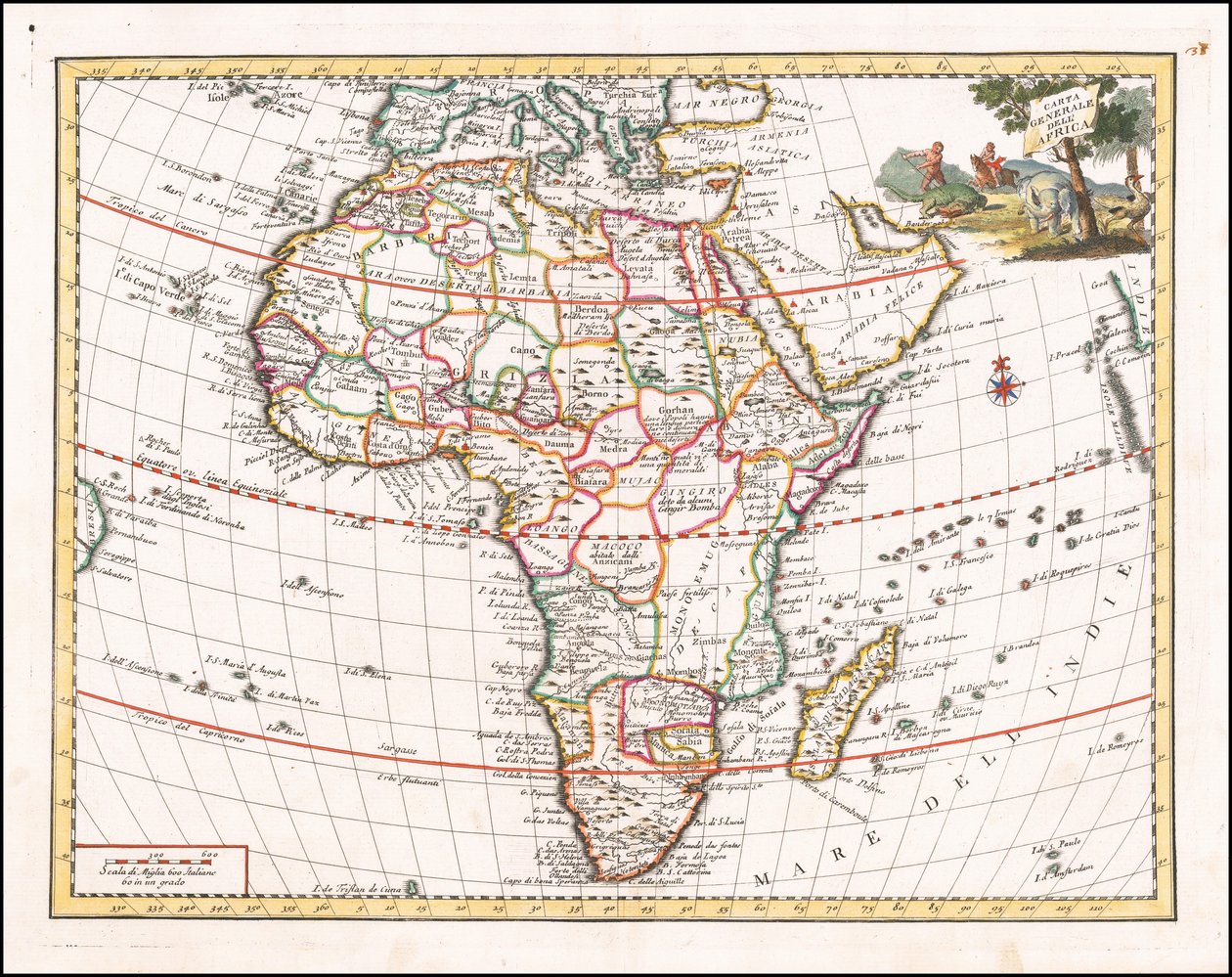 1740 Karte von Afrika von Giambattista Albrizzi von Giambattista Albrizzi