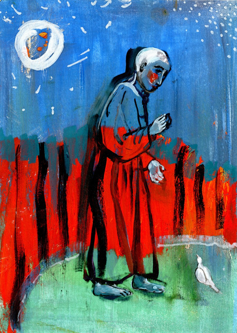 Die Vögel füttern. Nach Giotto von Gigi Sudbury