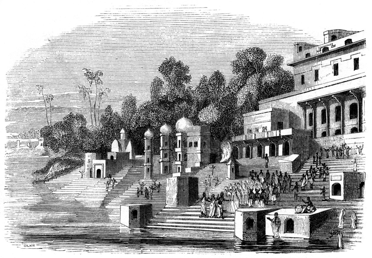 Die Lieblingsfrau von Afzul Khan bereitet sich auf das Suttee vor, 1847 von Giles