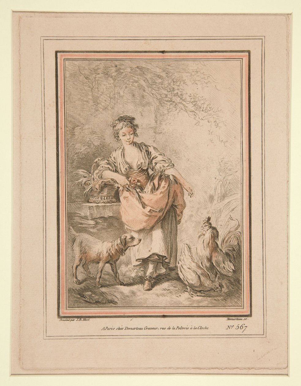 Mädchen füttert Hühner von Gilles Demarteau