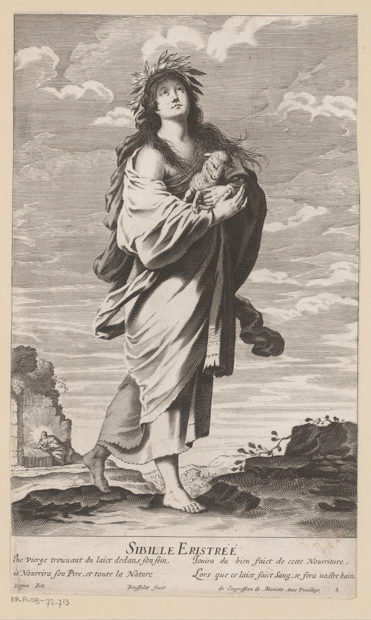 Sibylle von Erythrae, im Hintergrund Maria mit Kind (Sibillen) von Gilles Rousselet