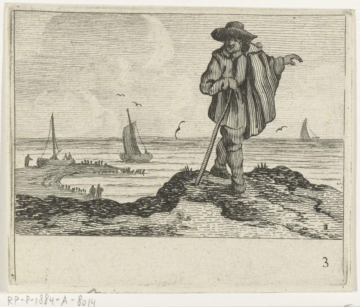 Dünenlandschaft mit einem Wanderer von Gillis van Scheyndel (I)