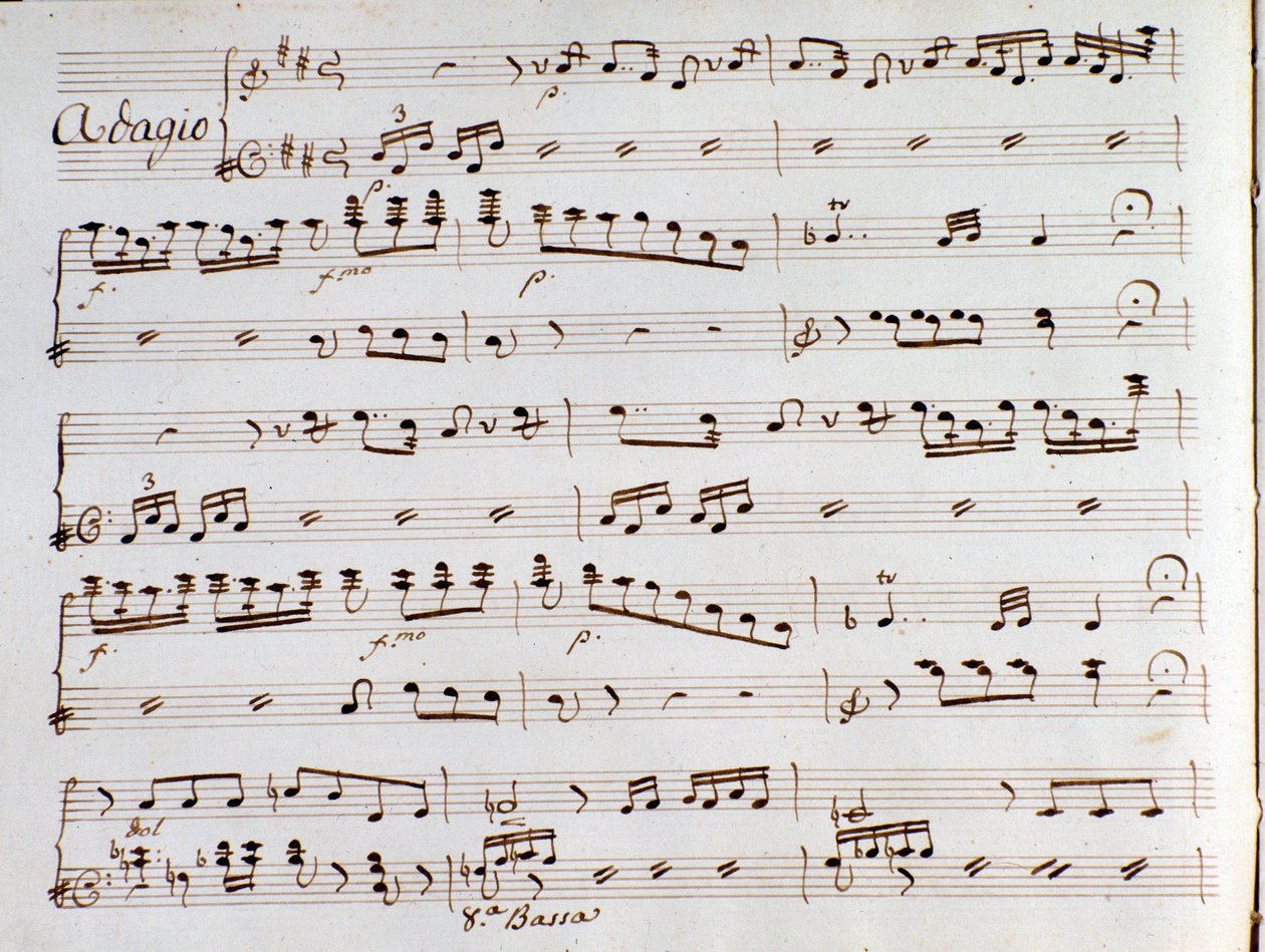 Seite der Partitur der Symphonie von Der Türke in Italien von Gioacchino Rossini von Gioachino Rossini