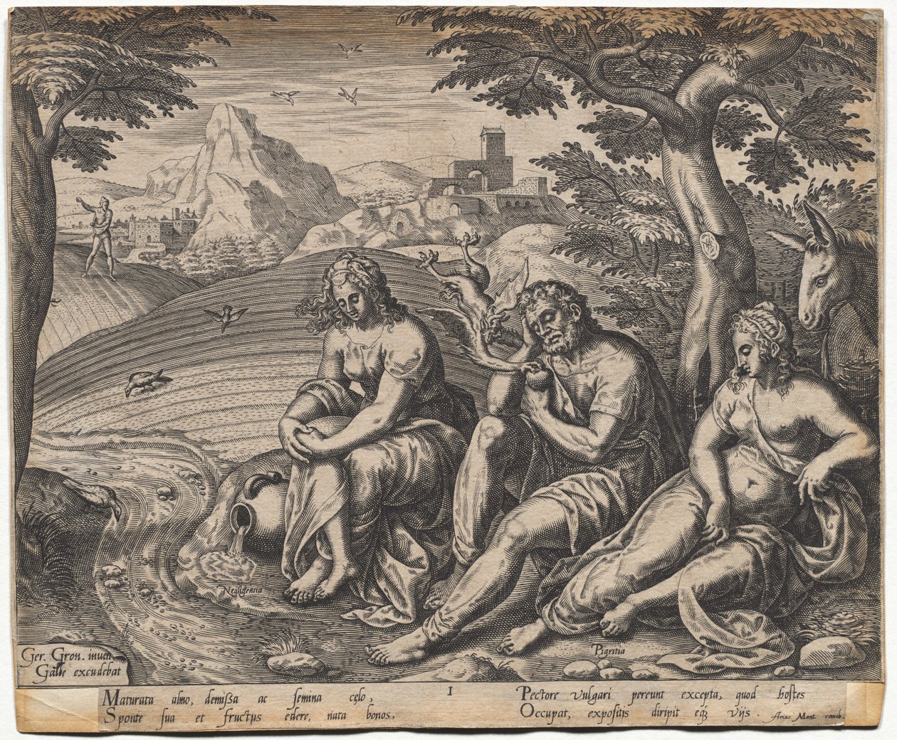 Das Gleichnis vom Sämann und dem Samen: Der Samen, der auf den Weg fiel (nach Gerard Van Groeningen, aktiv in Antwerpen 1563-1573) von Giorgio Ghisi